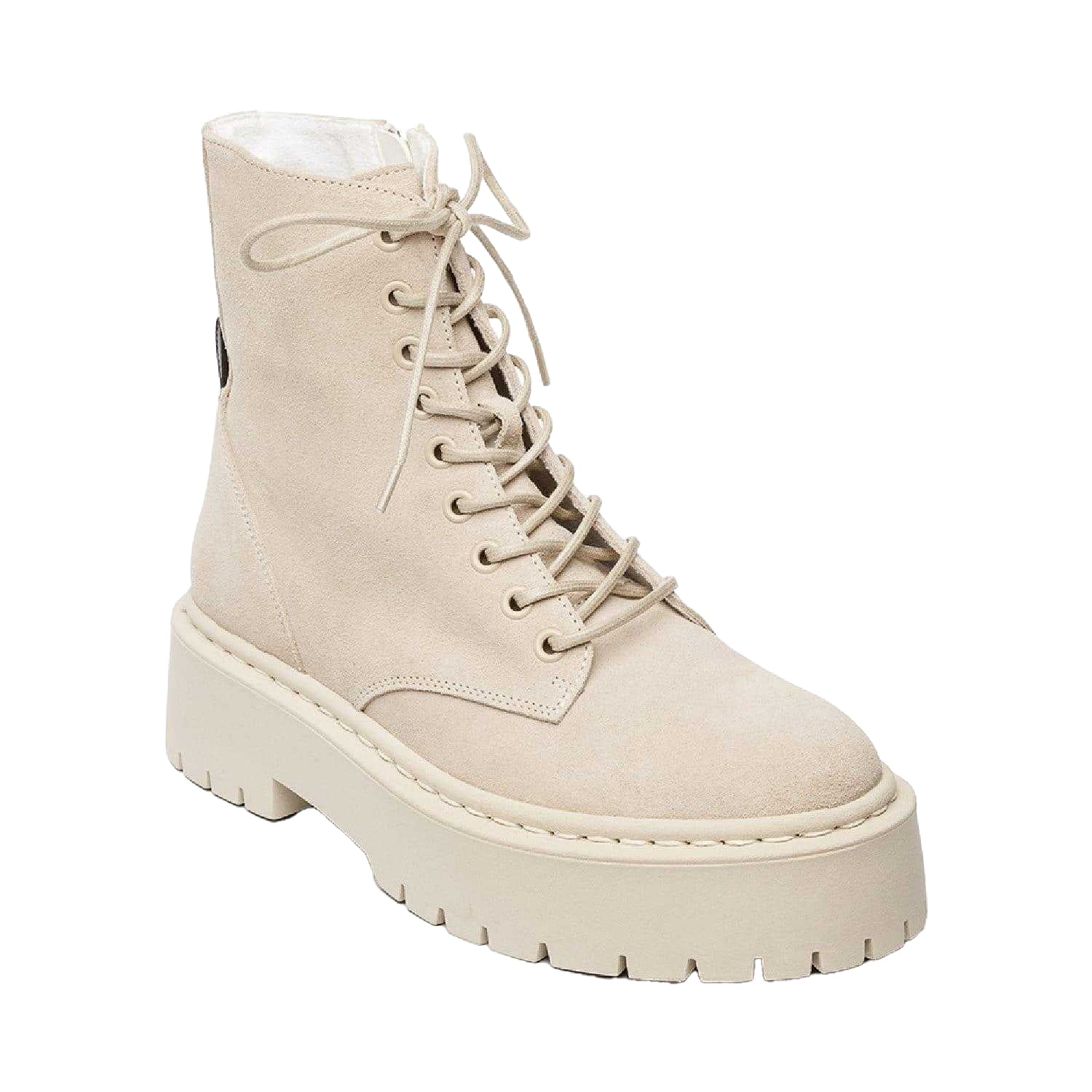 Beige - Front - Steve Madden Womens-Ladies Skylar Suede Platform Ankle Boots