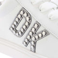 White-Silver - Pack Shot - DKNY Womens-Ladies Abeni Leather Trainers