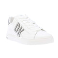 White-Silver - Front - DKNY Womens-Ladies Abeni Leather Trainers