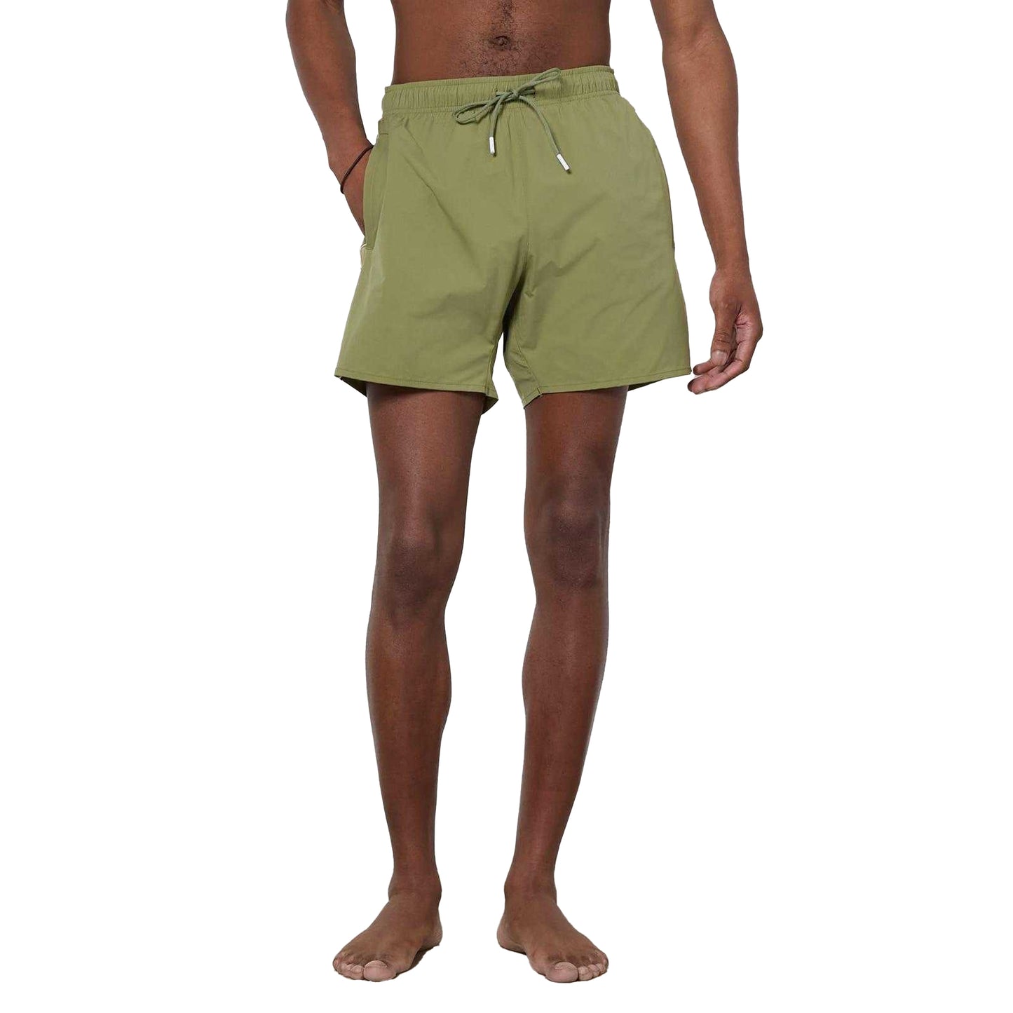 Green - Front - Boss Mens Iconic Plain Swimming Trunks