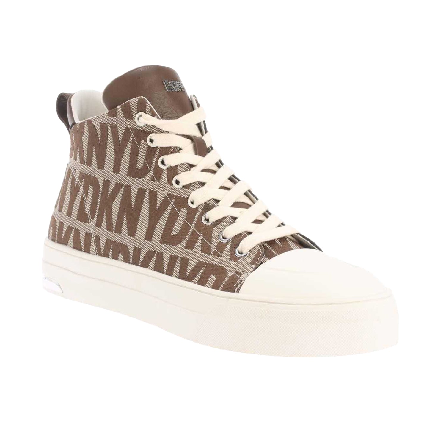 Beige - Front - DKNY Womens-Ladies Yaser Lace Up Trainers