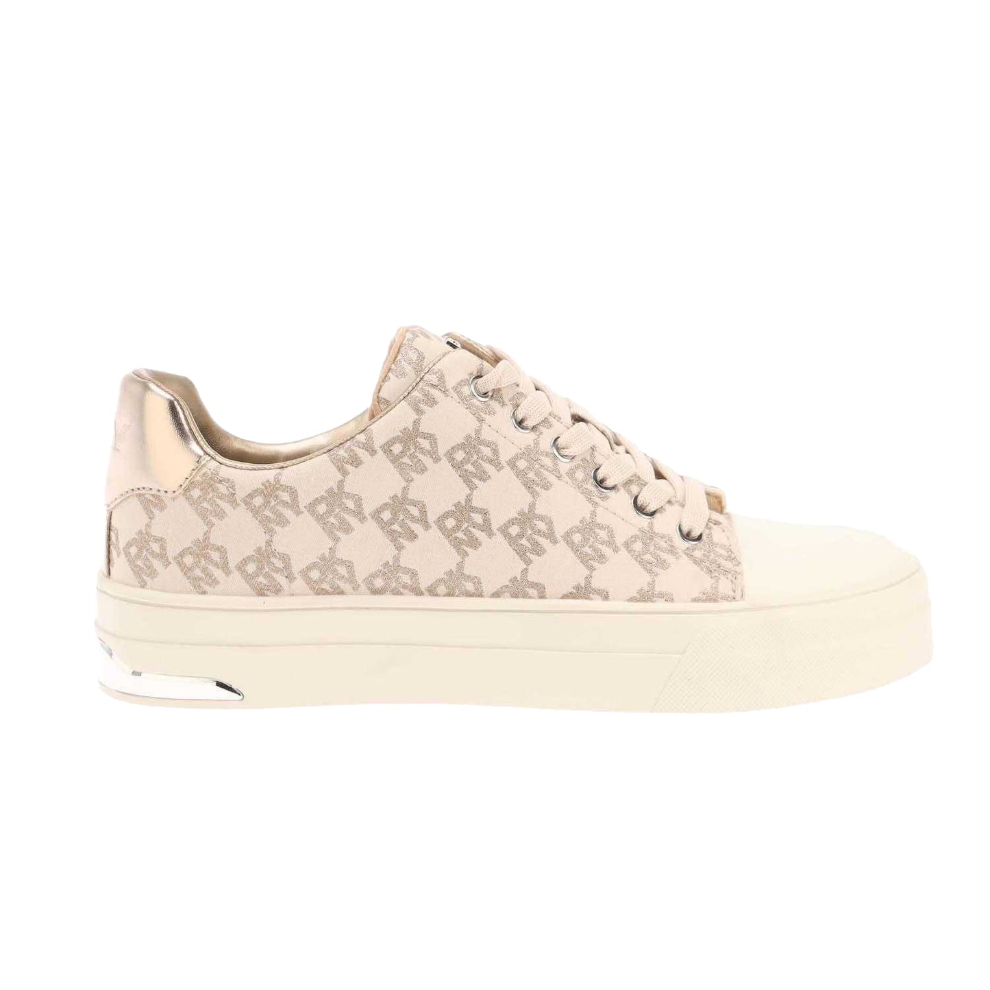 White - Side - DKNY Womens-Ladies York Lace Up Trainers