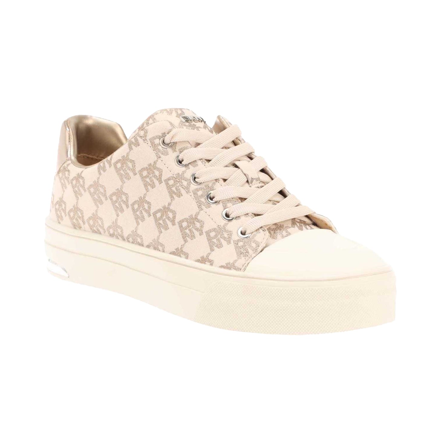 White - Front - DKNY Womens-Ladies York Lace Up Trainers
