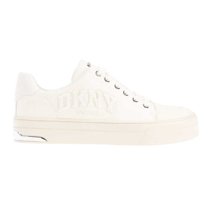 White - Side - DKNY Womens-Ladies York Varsity Lace Up Trainers