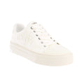 White - Front - DKNY Womens-Ladies York Varsity Lace Up Trainers