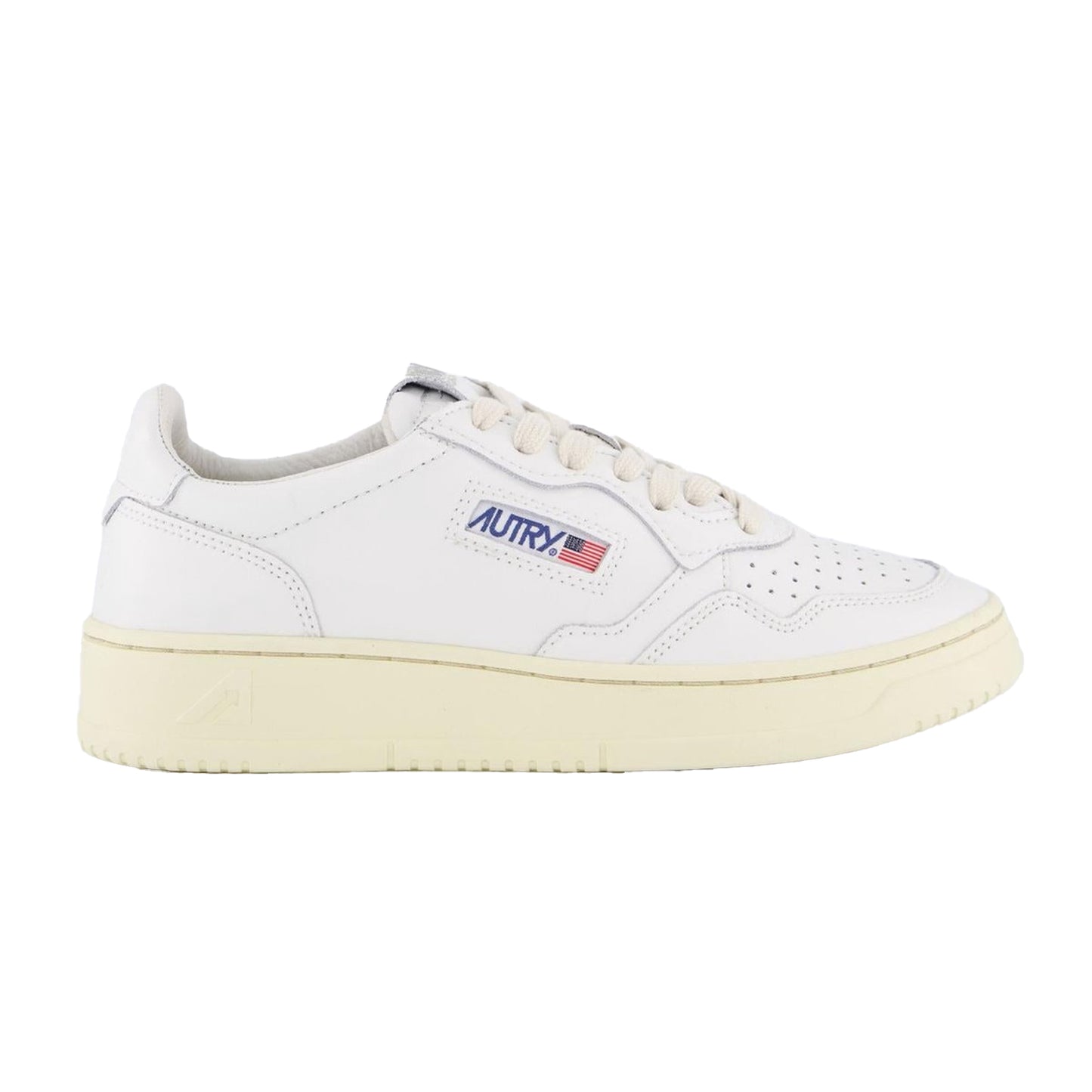 White - Back - Autry Womens-Ladies Medalist Leather Court Trainers