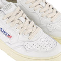 White - Pack Shot - Autry Womens-Ladies Medalist Leather Court Trainers