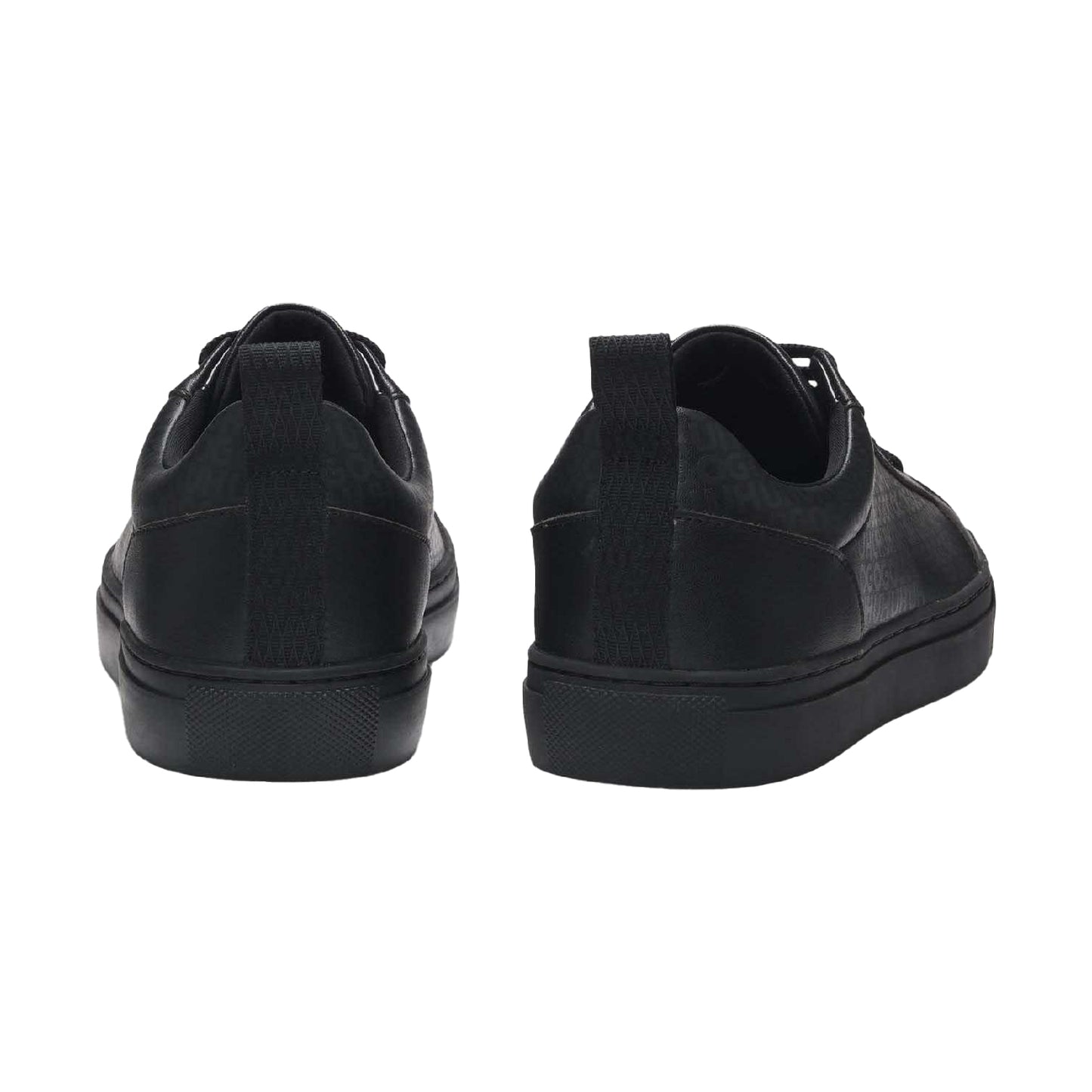 Black - Back - Hugo Mens Morrie Monogram Faux Leather Trainers
