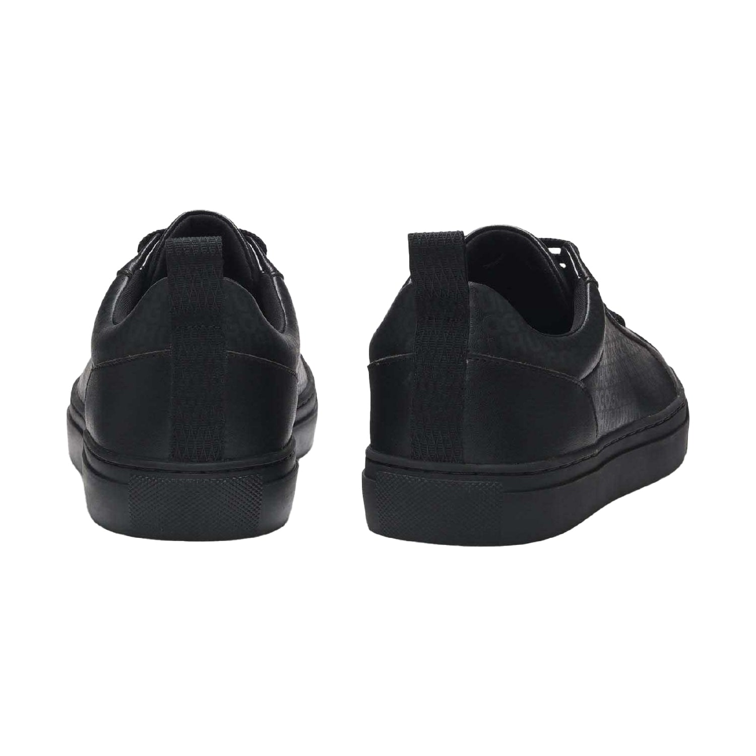 Black - Back - Hugo Mens Morrie Monogram Faux Leather Trainers