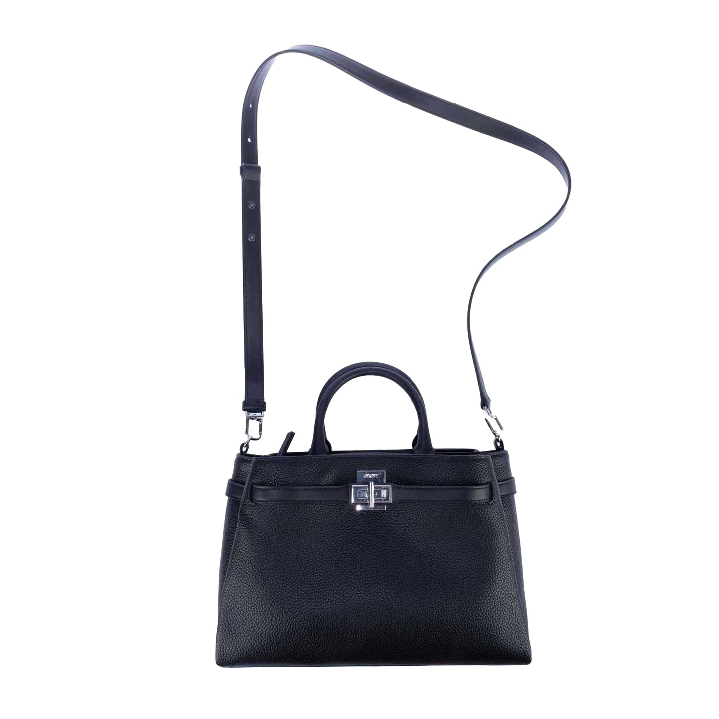 Black-Silver - Front - DKNY Onya Crossbody Bag