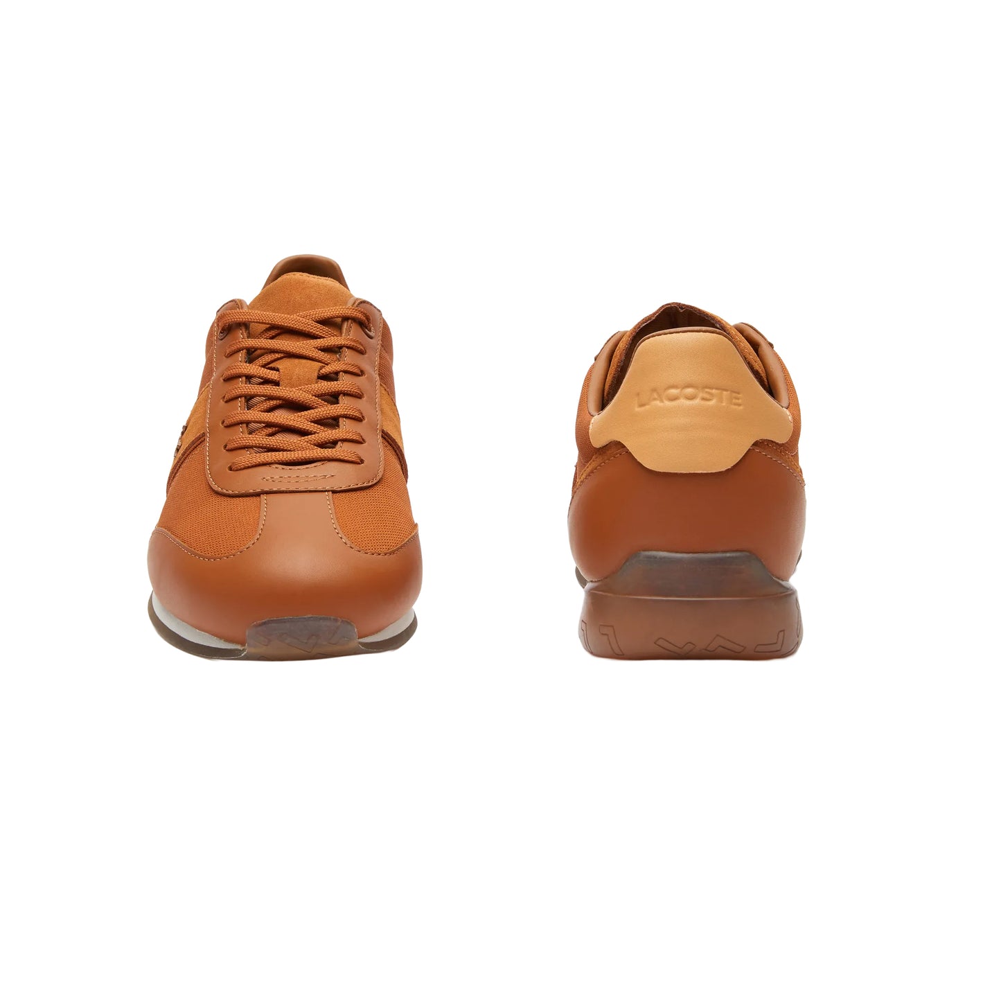 Brown - Pack Shot - Lacoste Mens Angula Leather Trainers