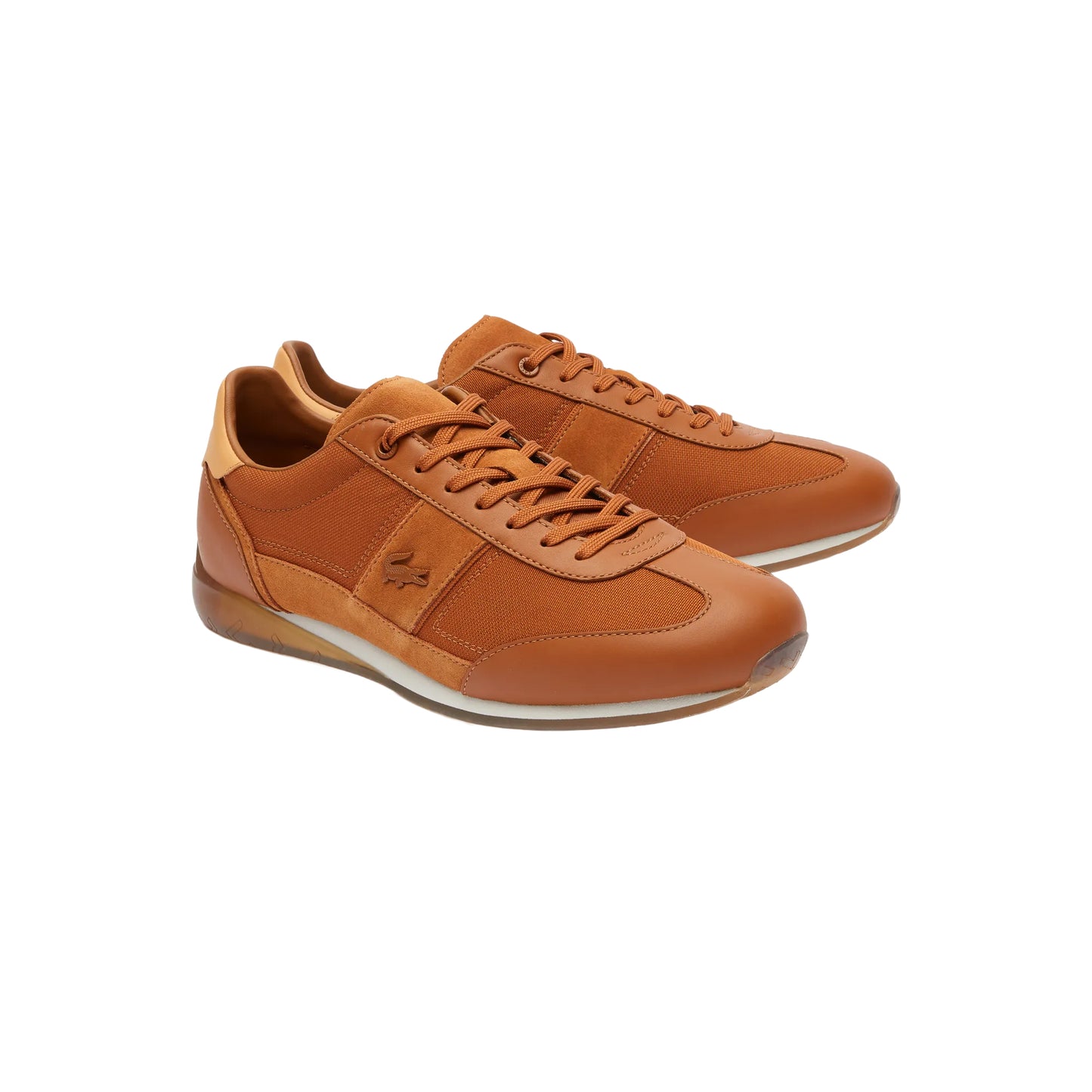 Brown - Front - Lacoste Mens Angula Leather Trainers