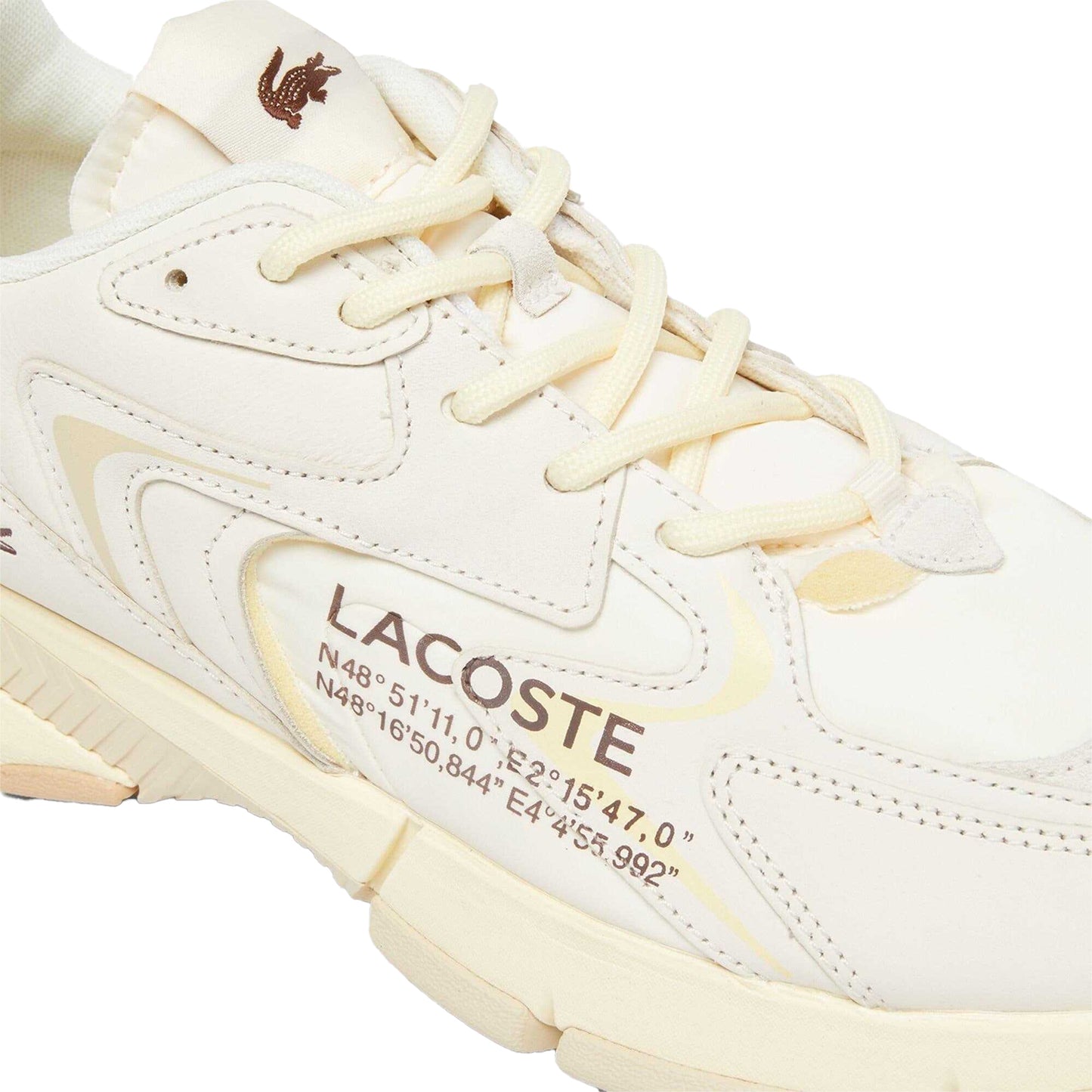 Off White - Close up - Lacoste Mens L003 Neo Leather Trainers