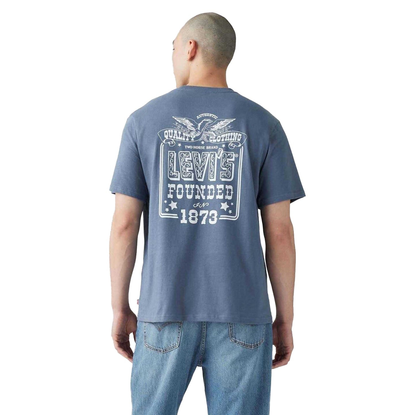 Indigo - Back - Levis Mens Logo Relaxed Fit T-Shirt