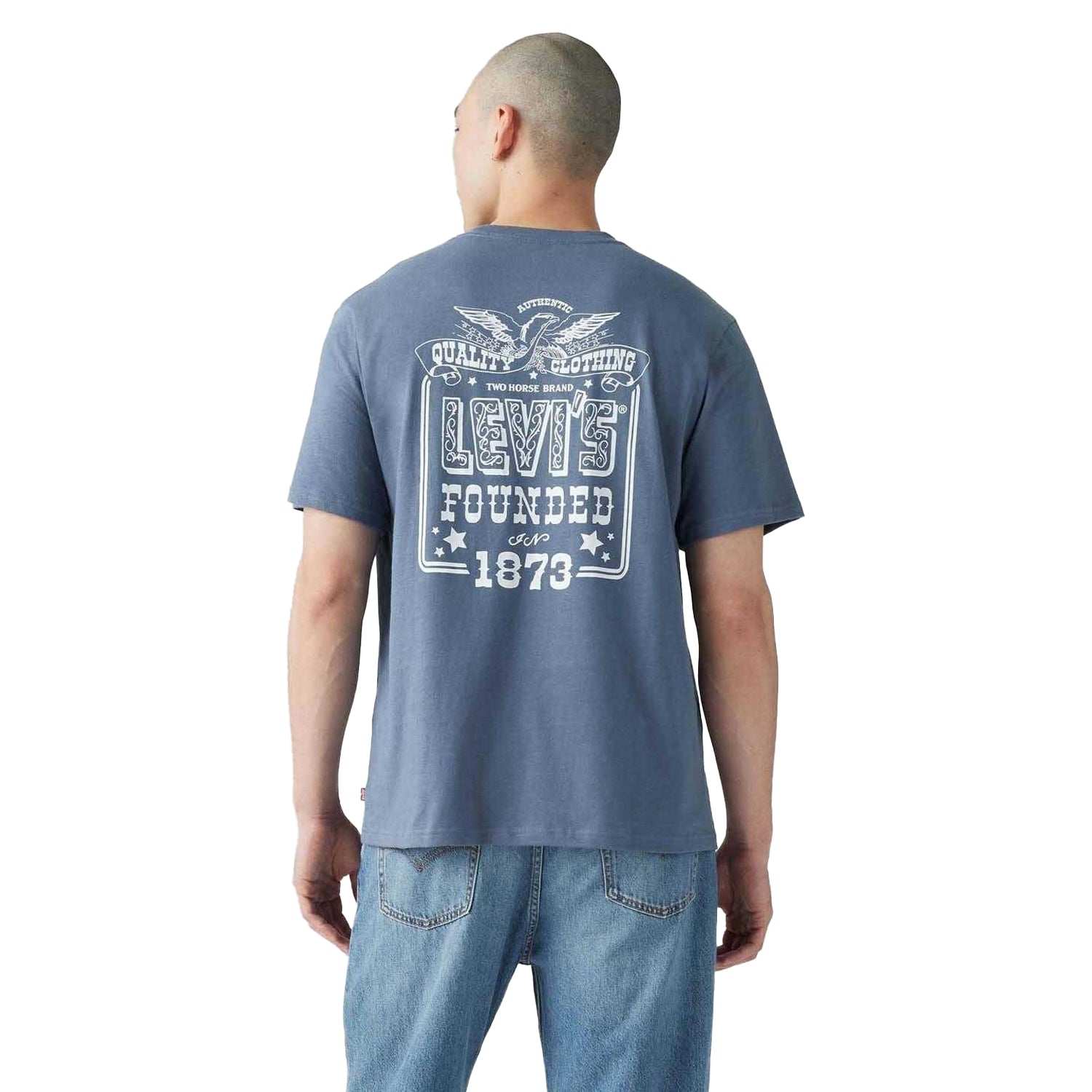 Indigo - Back - Levis Mens Logo Relaxed Fit T-Shirt