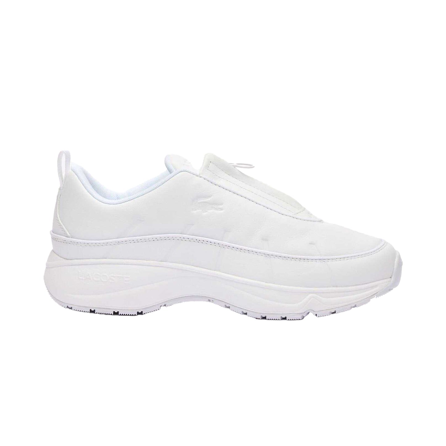 White - Side - Lacoste Mens Audyssor Leather Zip Trainers
