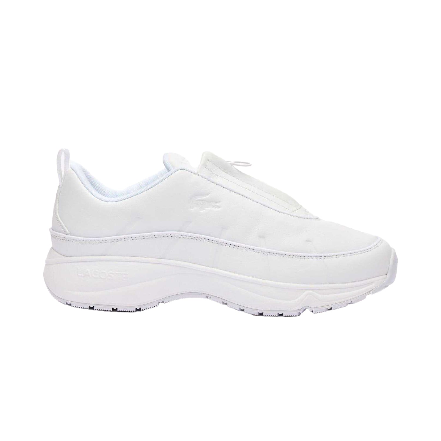 White - Side - Lacoste Mens Audyssor Leather Zip Trainers