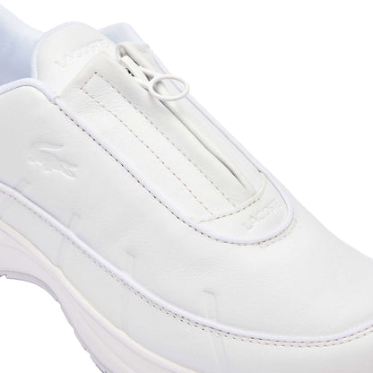 White - Close up - Lacoste Mens Audyssor Leather Zip Trainers