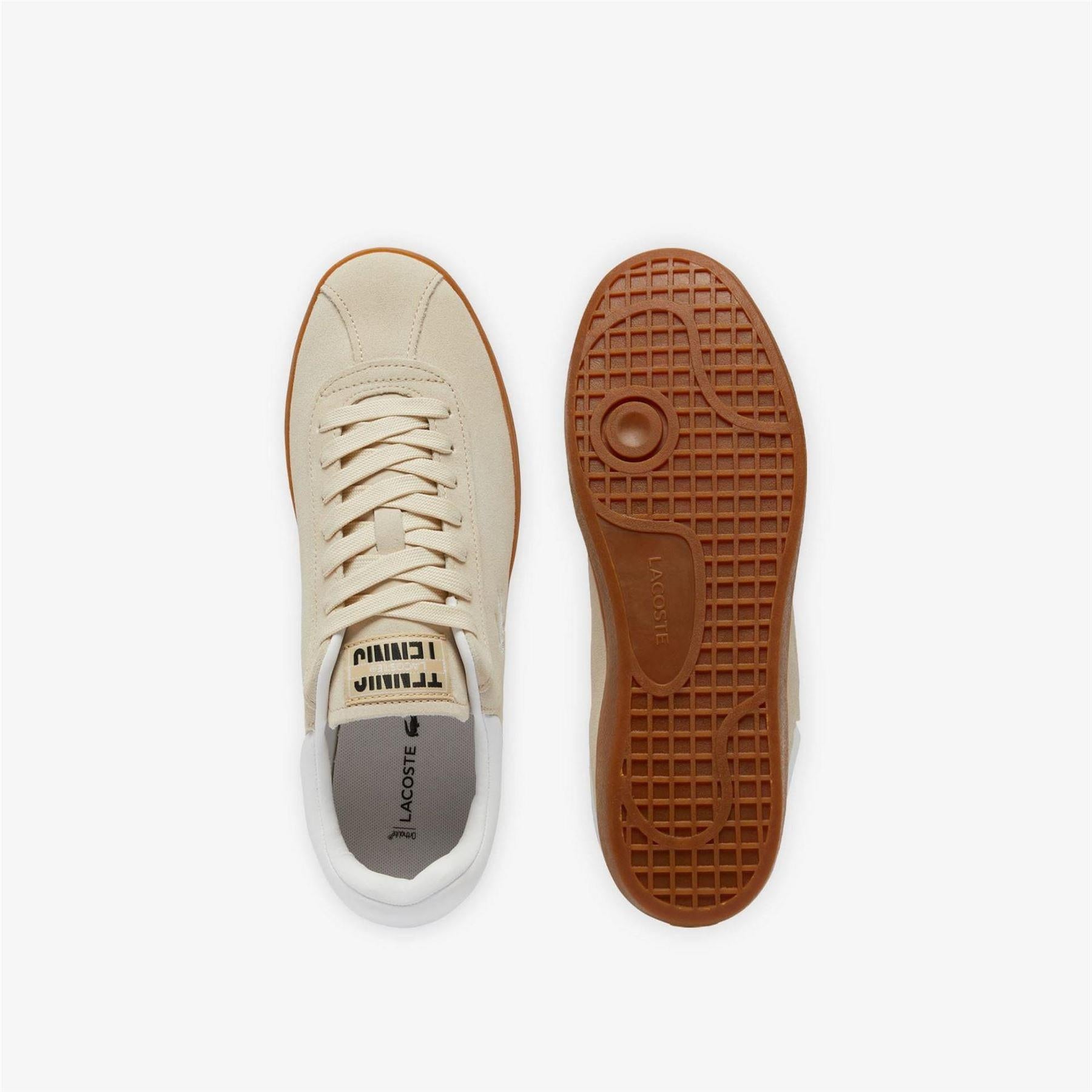 Off White-Gum - Lifestyle - Lacoste Mens Baseshot Suede Trainers