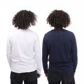 White-Navy - Back - Lyle & Scott Mens Kane Long-Sleeved T-Shirt (Pack of 2)