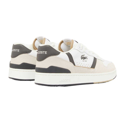 White-Green - Back - Lacoste Mens T-Clip Set Leather Trainers