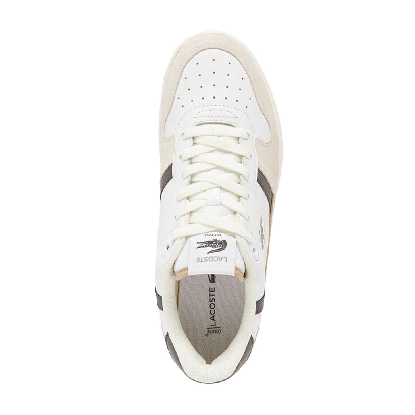 White-Green - Lifestyle - Lacoste Mens T-Clip Set Leather Trainers