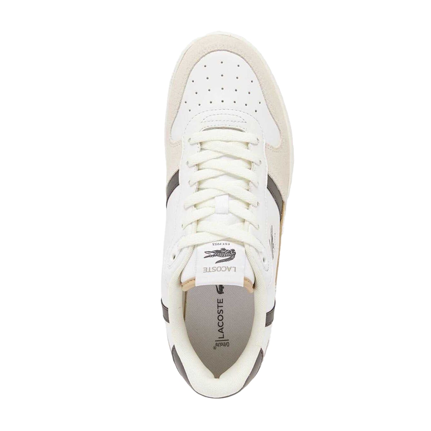 White-Green - Lifestyle - Lacoste Mens T-Clip Set Leather Trainers