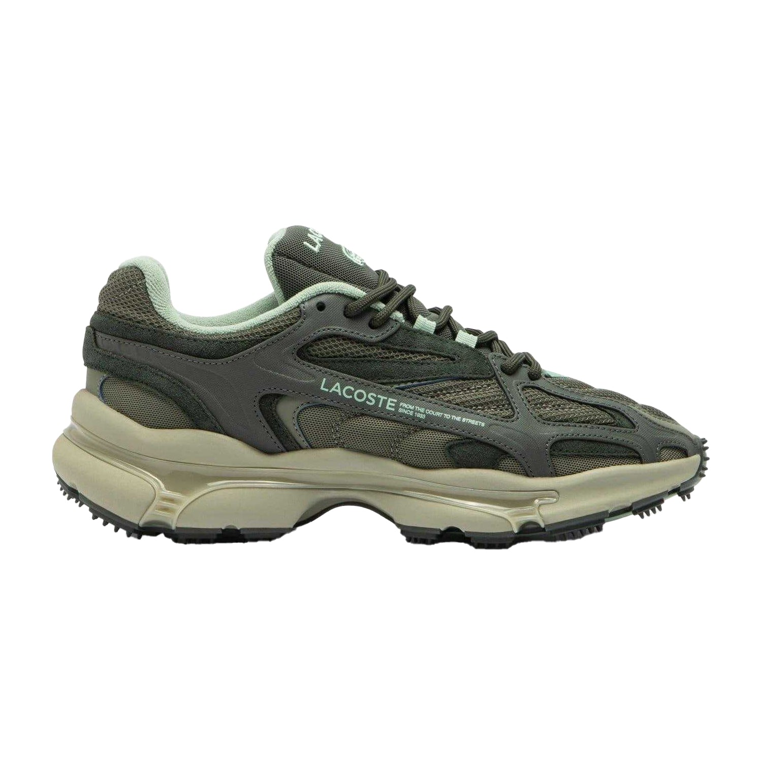 Green - Side - Lacoste Mens L003 2K24 Suede Trainers
