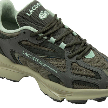 Green - Close up - Lacoste Mens L003 2K24 Suede Trainers