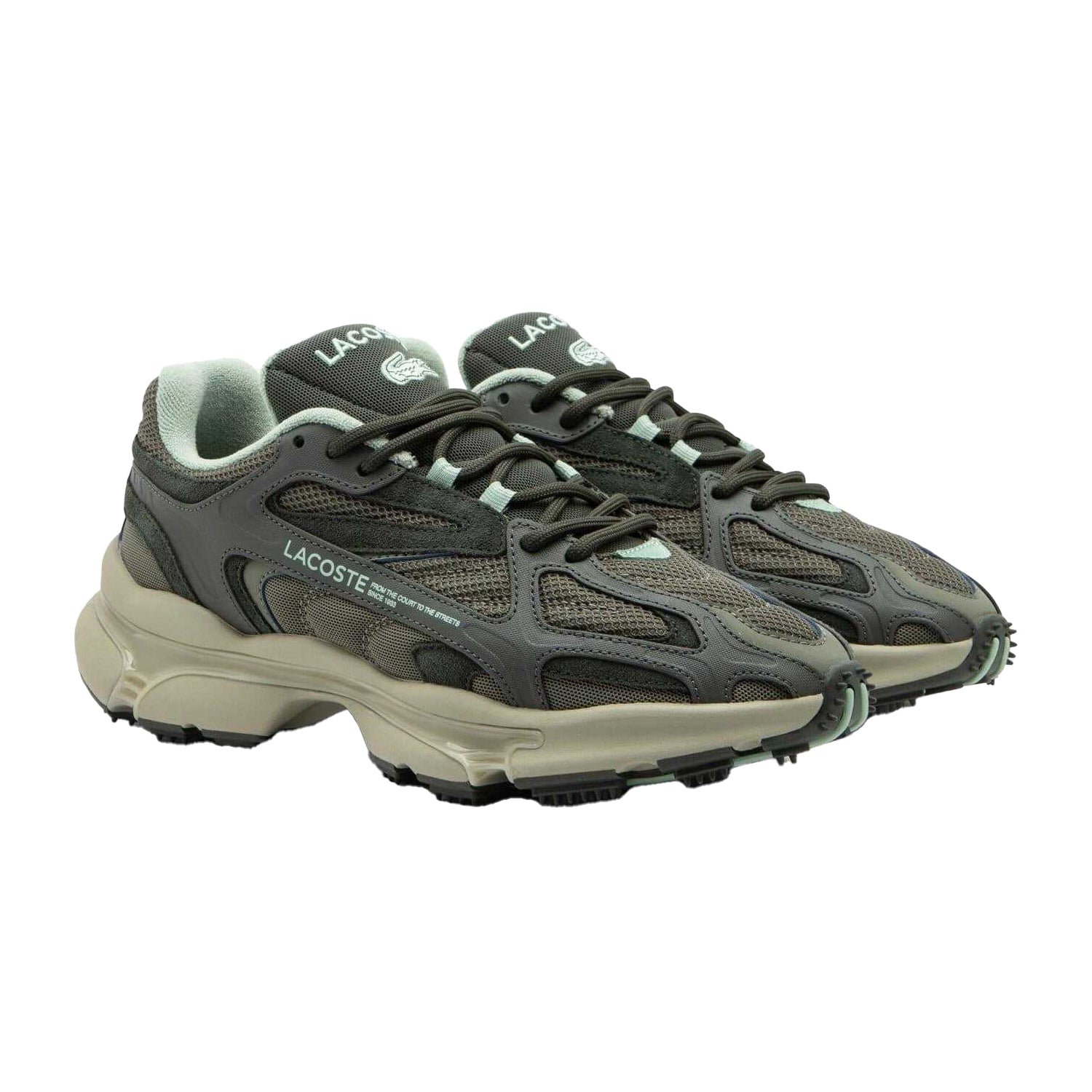 Green - Front - Lacoste Mens L003 2K24 Suede Trainers