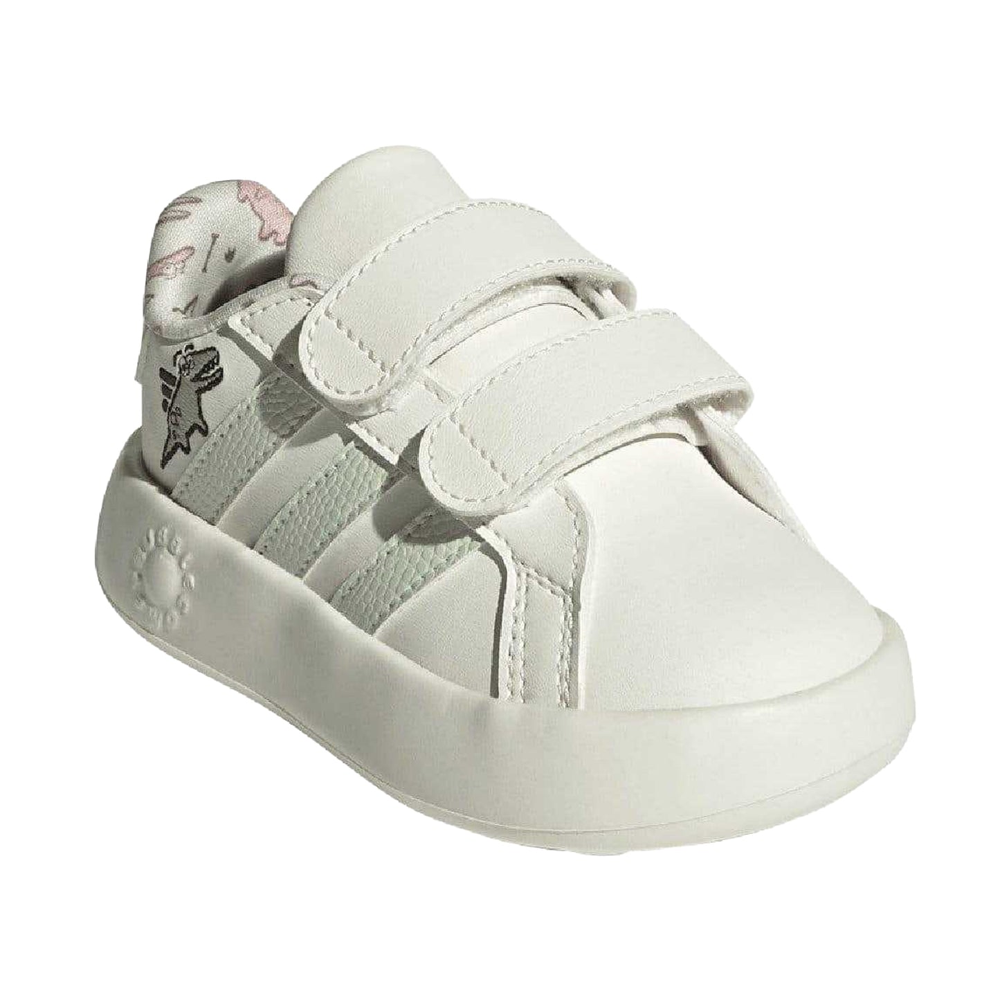 Off White - Front - Adidas Baby Dino Grand Court 2.0 Trainers