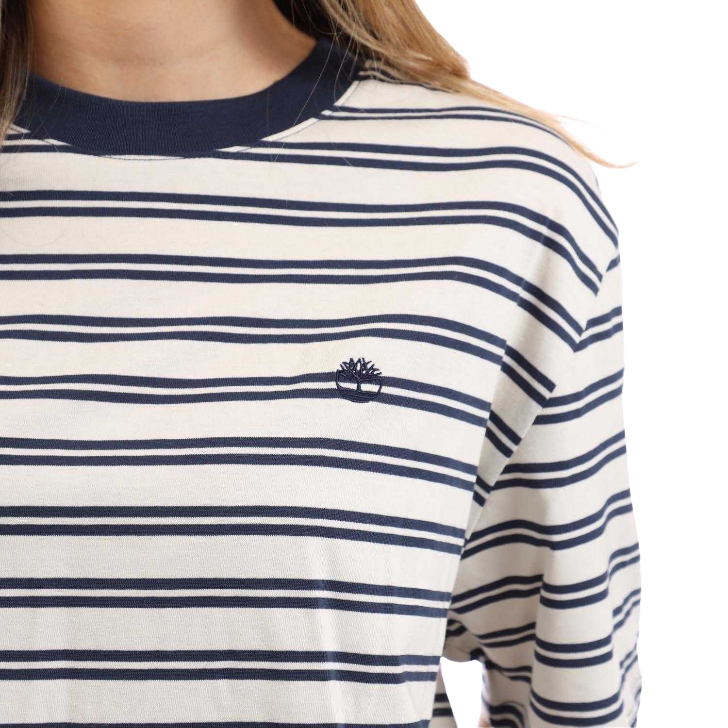 Blue - Side - Timberland Womens-Ladies Dunstan Striped T-Shirt