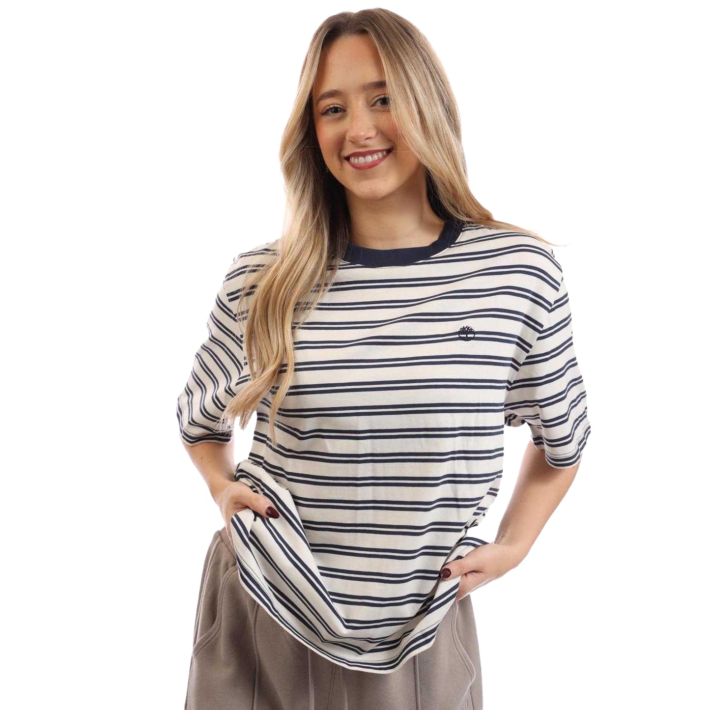 Blue - Front - Timberland Womens-Ladies Dunstan Striped T-Shirt