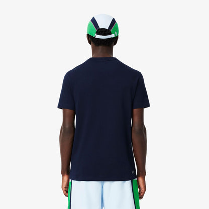 Blue - Pack Shot - Lacoste Mens Printed Ultra Dry Sport T-Shirt
