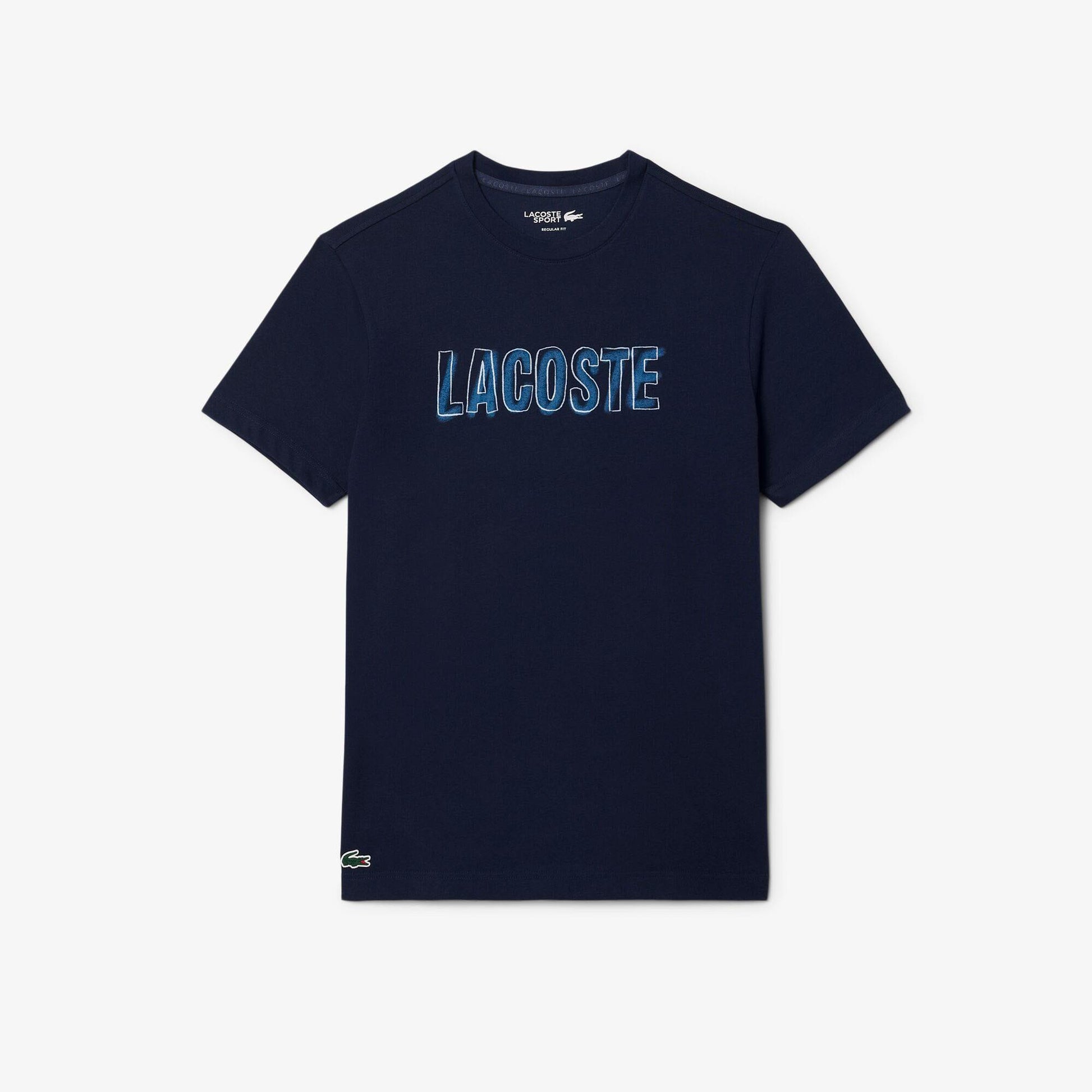 Blue - Front - Lacoste Mens Printed Ultra Dry Sport T-Shirt