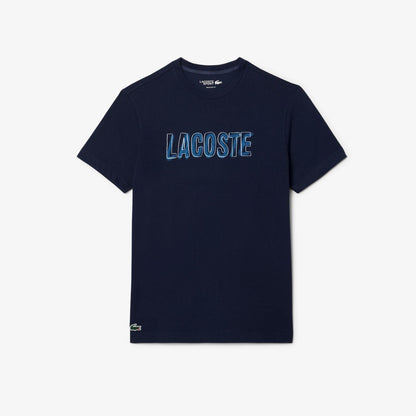 Blue - Front - Lacoste Mens Printed Ultra Dry Sport T-Shirt