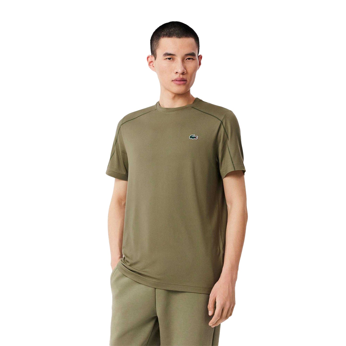 Green - Side - Lacoste Mens Ultra Dry Stretch T-Shirt