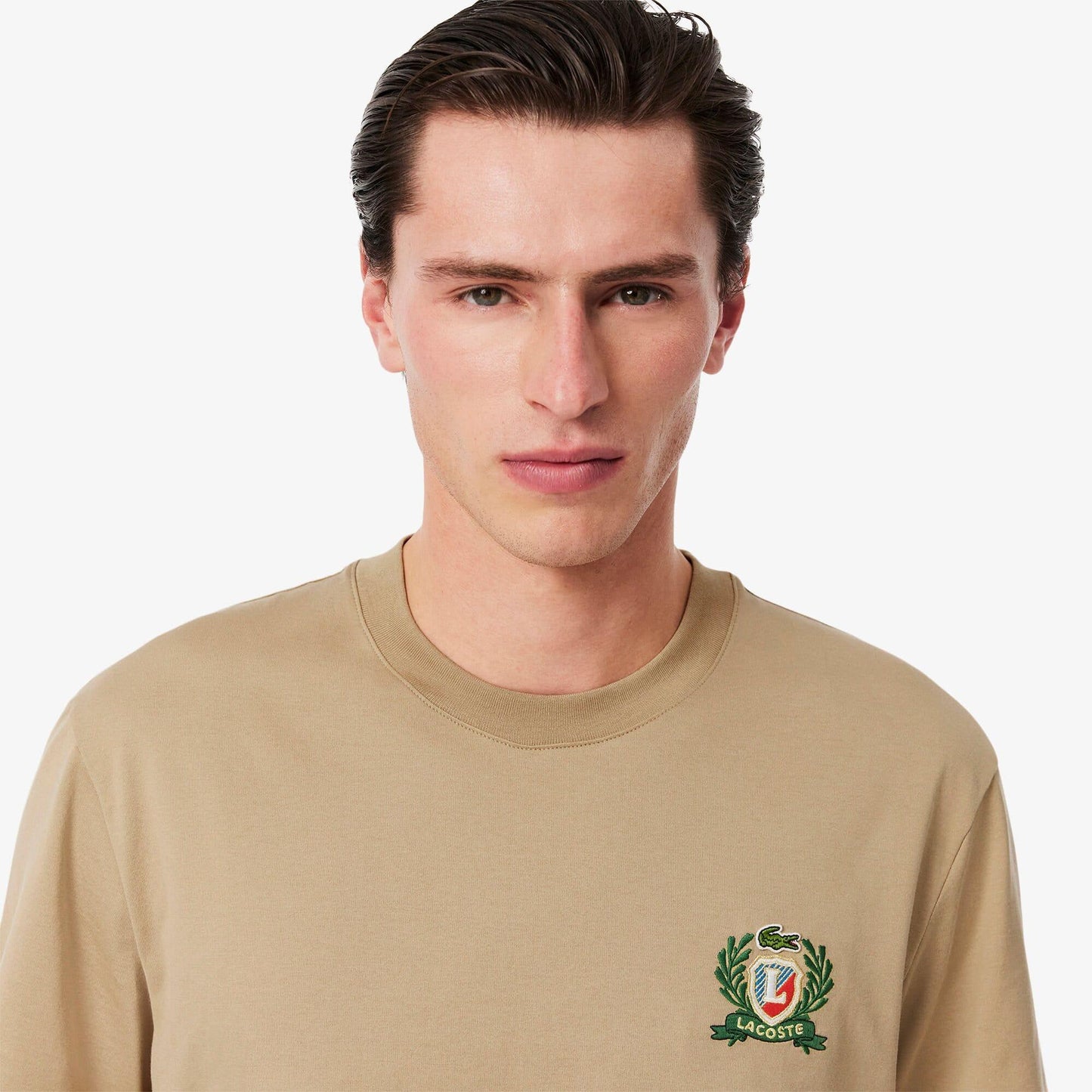 Beige - Lifestyle - Lacoste Mens French Made Embroidered T-Shirt