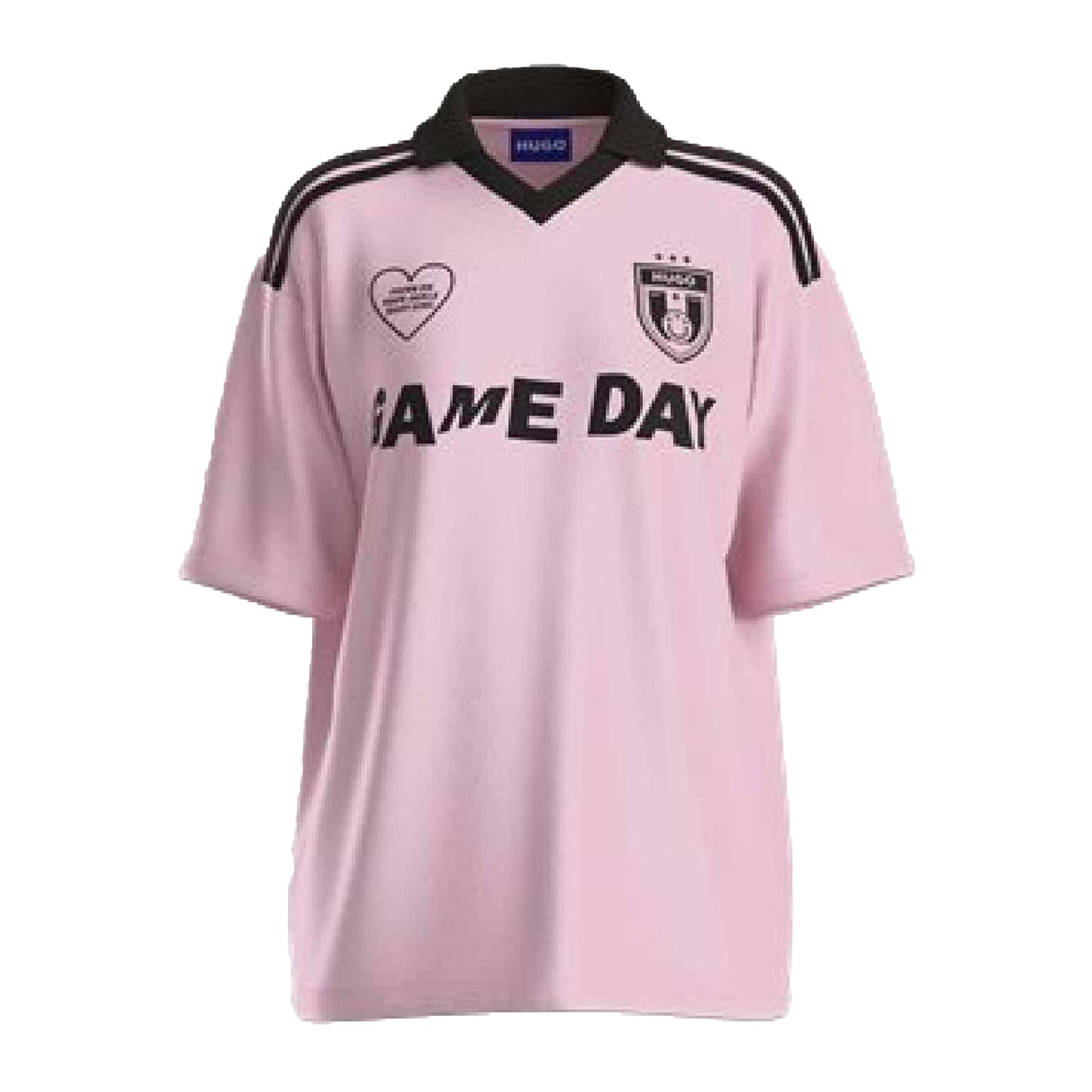 Pink - Front - Hugo Mens Dila B Football T-Shirt