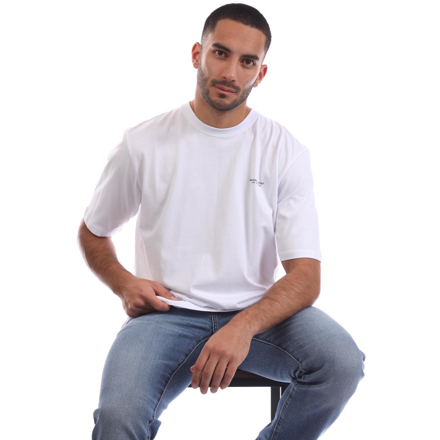 White - Lifestyle - Marshall Artist Mens Siren Box Back Print T-Shirt