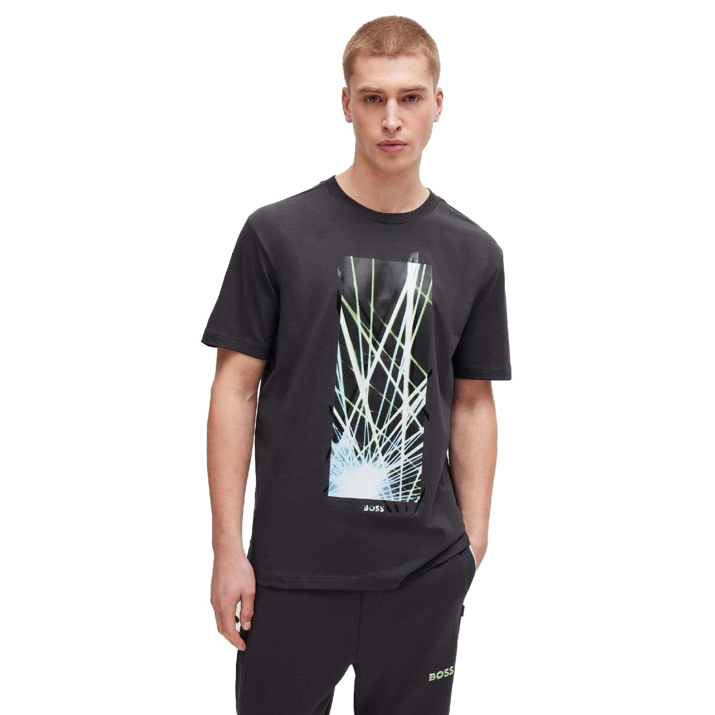 Charcoal - Side - Floso Mens Seasonal Artwork T-Shirt