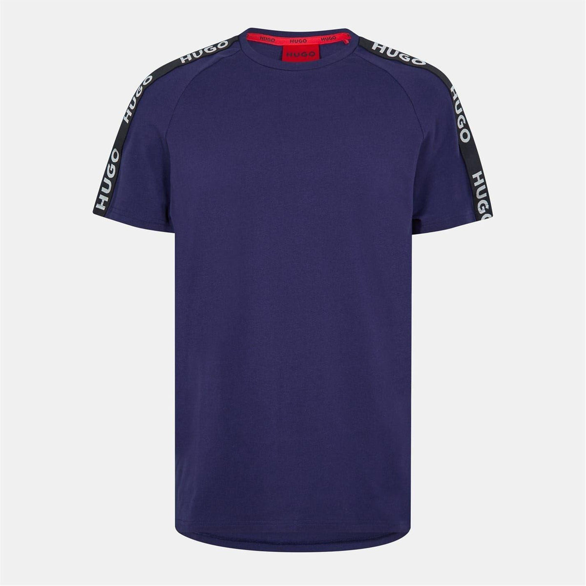 Navy - Front - Hugo Mens Sporty Tape Logo T-Shirt