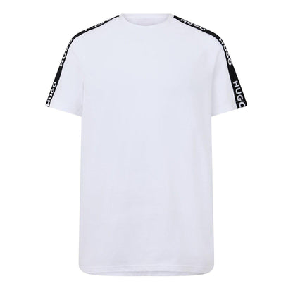White - Front - Hugo Mens Sporty Tape Logo T-Shirt