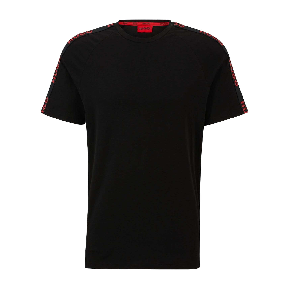 Black - Front - Hugo Mens Sporty Tape Logo T-Shirt