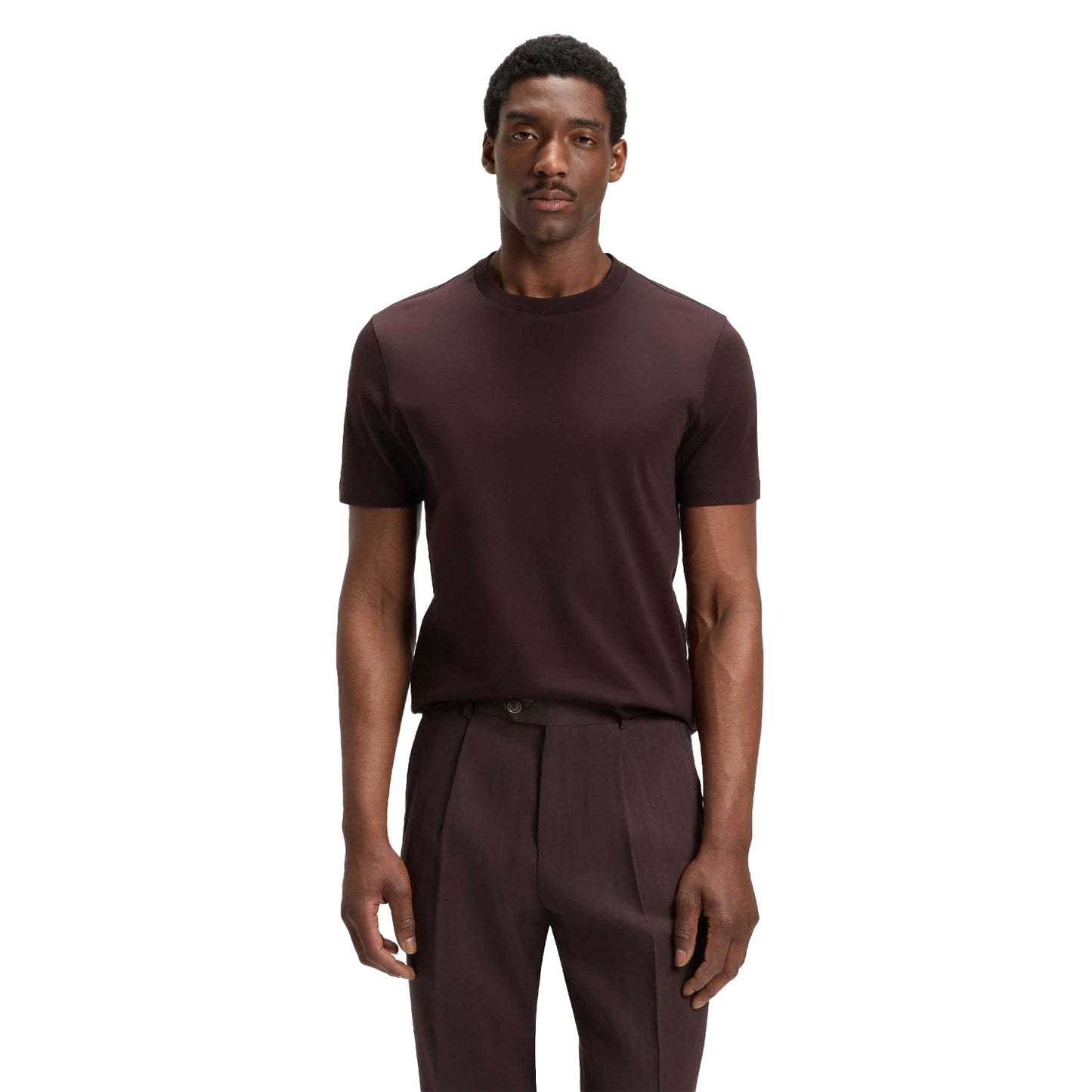 Brown - Side - Boss Mens L-Tesar 14 T-Shirt