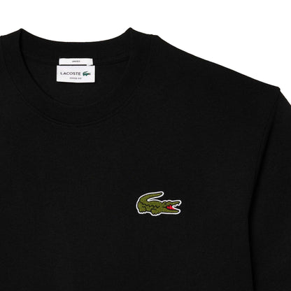Black - Side - Lacoste Mens Heavy Cotton Oversized T-Shirt