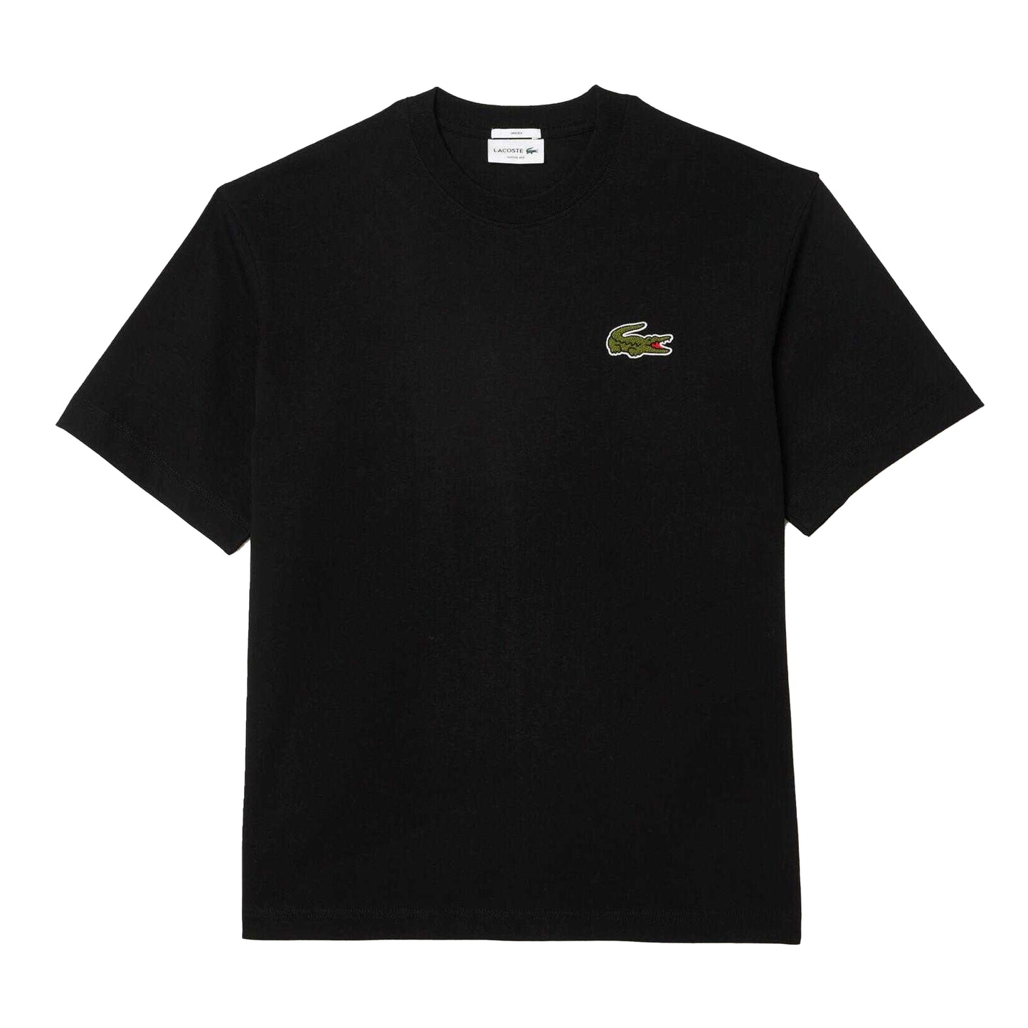 Black - Front - Lacoste Mens Heavy Cotton Oversized T-Shirt