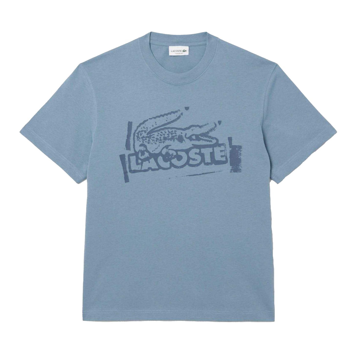 Blue - Front - Lacoste Mens Organic Cotton T-Shirt