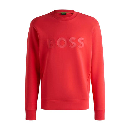 Red - Front - Boss Mens Salbo Crew Neck Sweatshirt