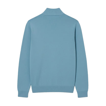 Blue - Back - Lacoste Mens High-Neck Quarter Zip Sweatshirt